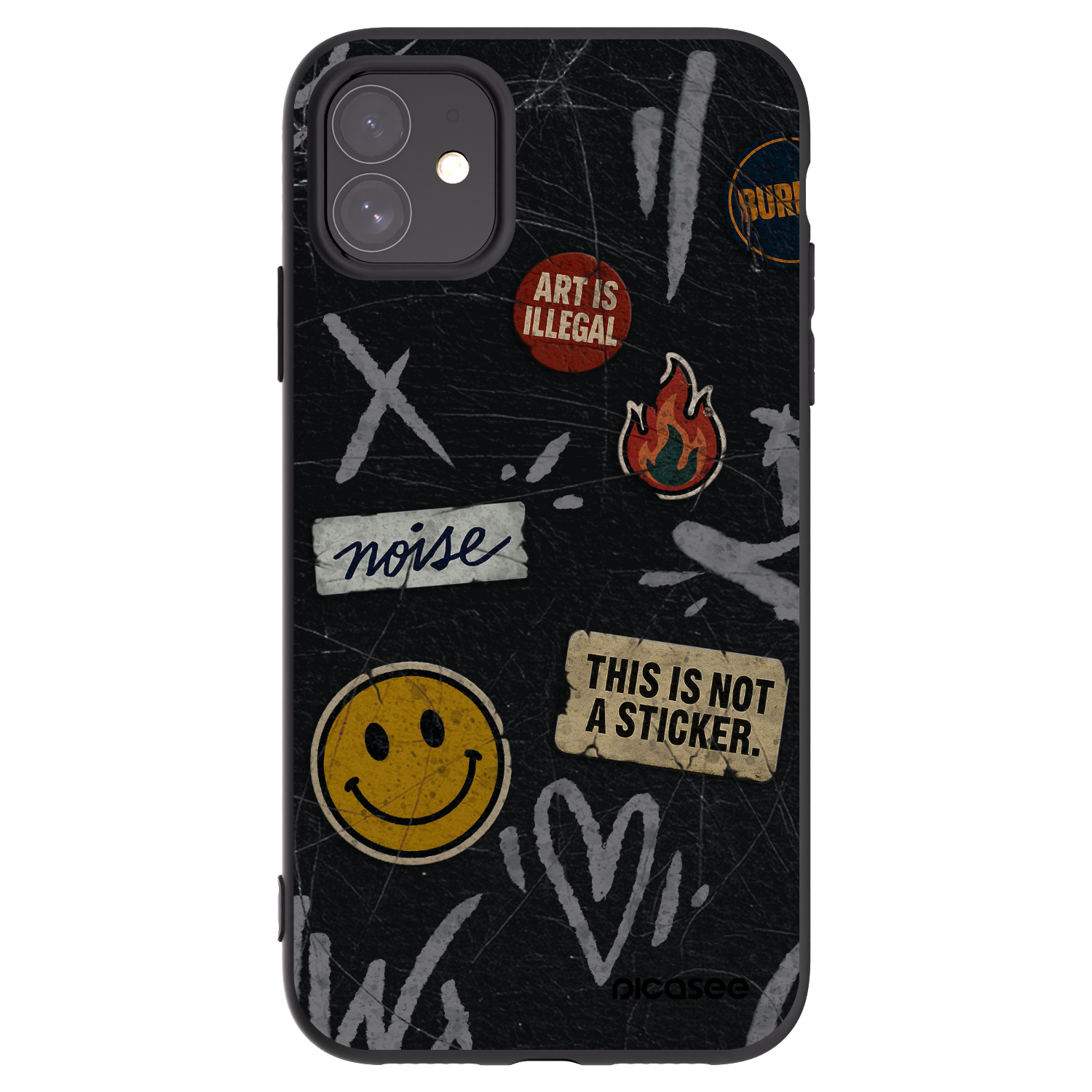 Picasee husă neagră din silicon pentru Apple iPhone 11 - STICKERS x TAGS