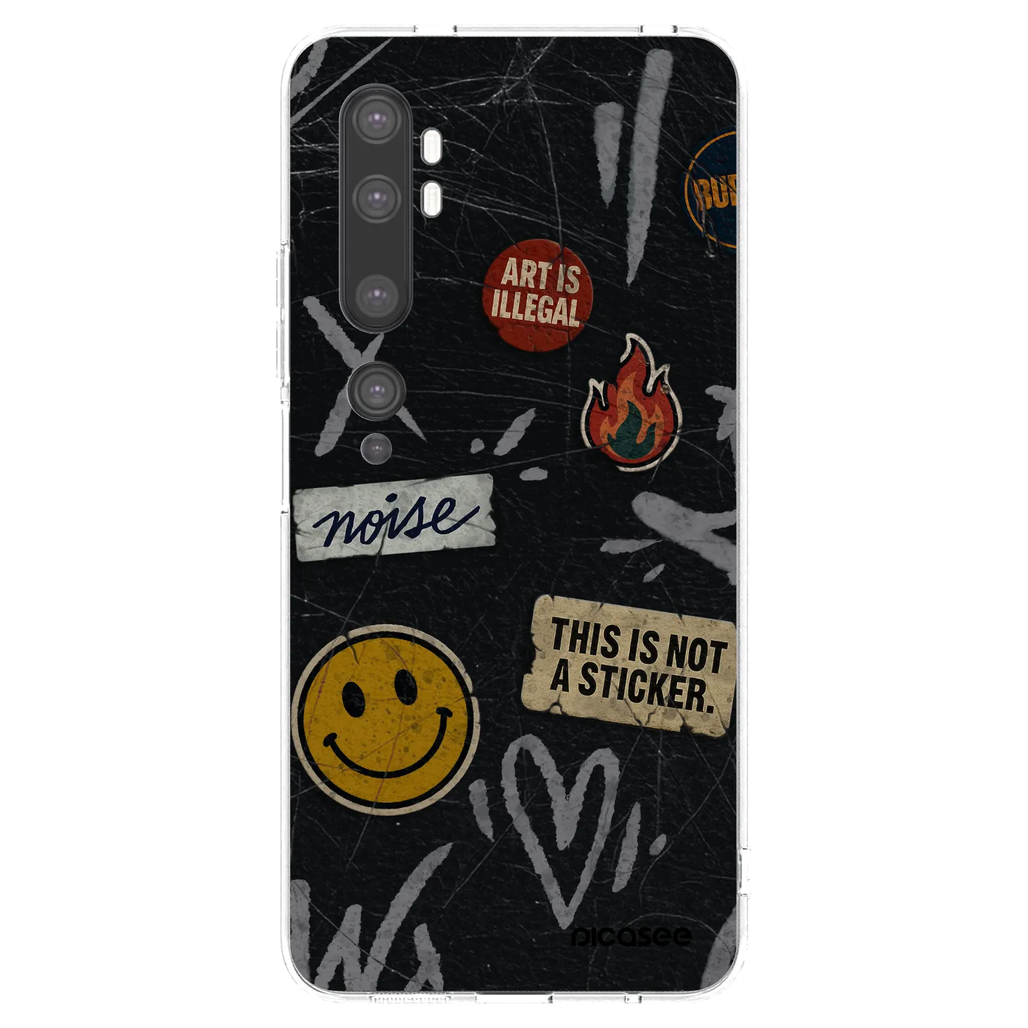 Picasee husă transparentă din silicon pentru Xiaomi Mi Note 10 (Pro) - STICKERS x TAGS