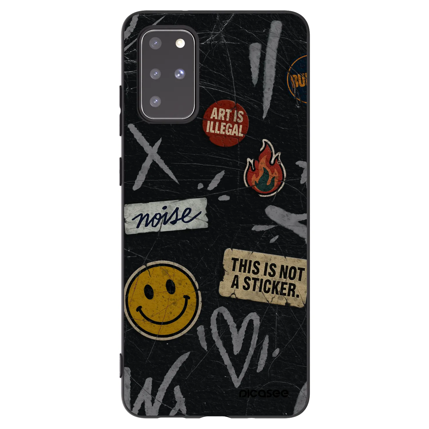 Picasee husă neagră din silicon pentru Samsung Galaxy S20+ G985F - STICKERS x TAGS