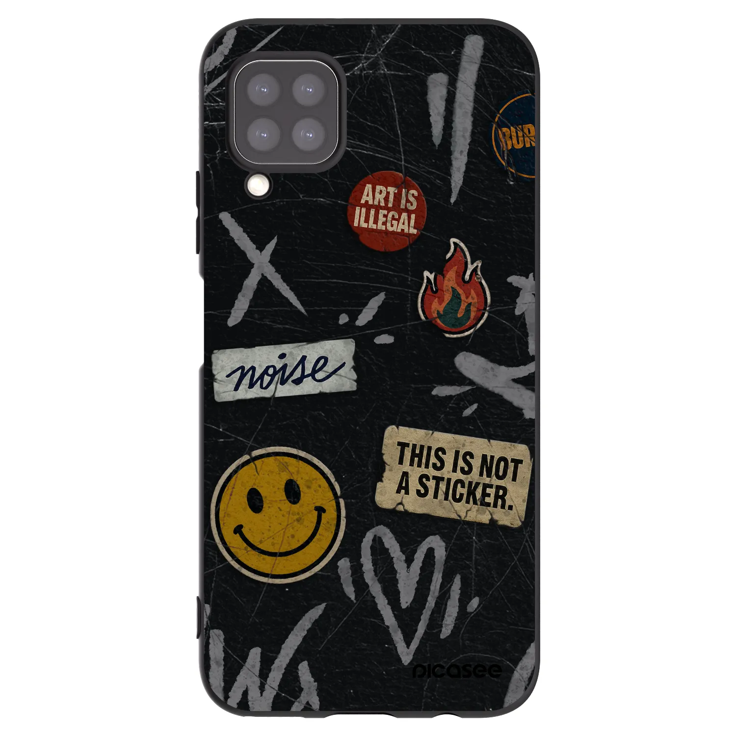 Picasee husă neagră din silicon pentru Huawei P40 Lite - STICKERS x TAGS