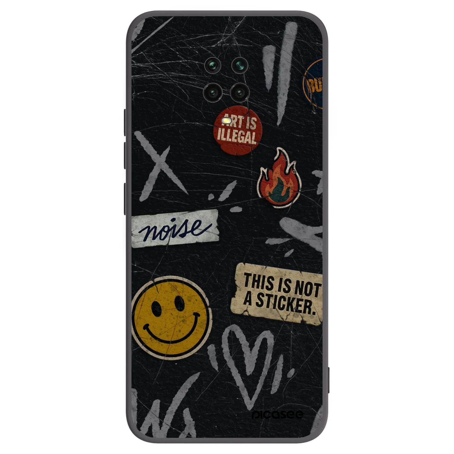 Picasee husă neagră din silicon pentru Xiaomi Redmi Note 9S - STICKERS x TAGS