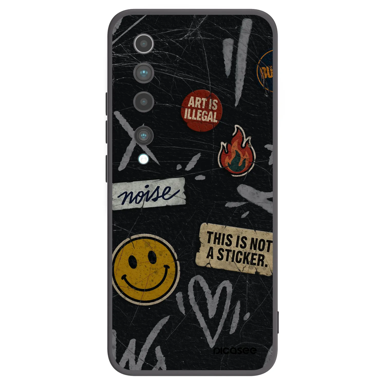 Picasee husă neagră din silicon pentru Xiaomi Mi 10 - STICKERS x TAGS