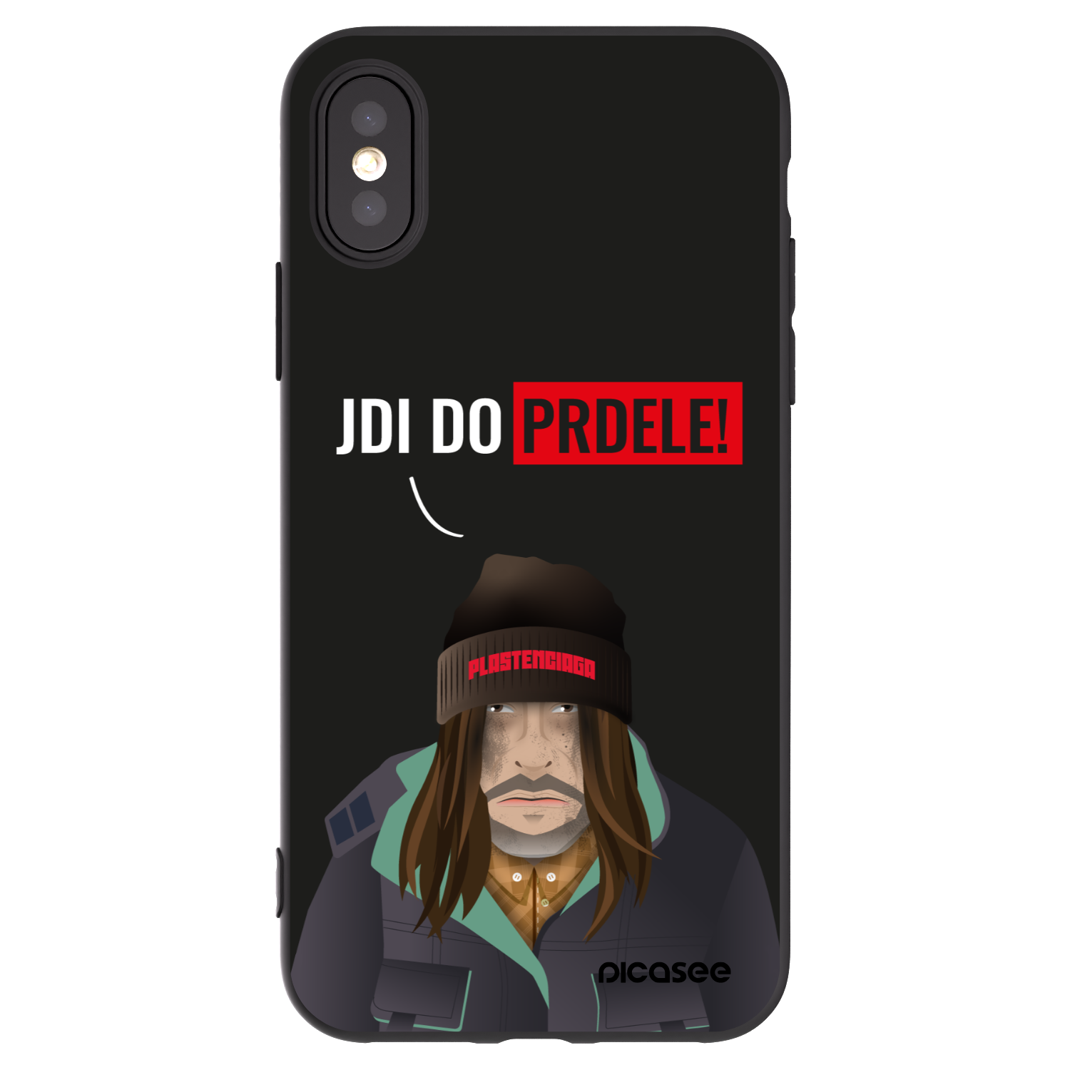 Picasee husă neagră din silicon pentru Apple iPhone X/XS - Bezďák