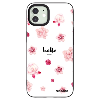 Picasee husă neagră din silicon pentru Apple iPhone 12 - Hello there