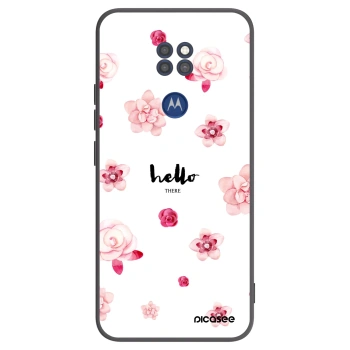 Picasee husă neagră din silicon pentru Motorola Moto G9 Play - Hello there