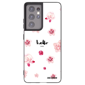 Picasee husă neagră din silicon pentru Samsung Galaxy S21 Ultra 5G G998B - Hello there