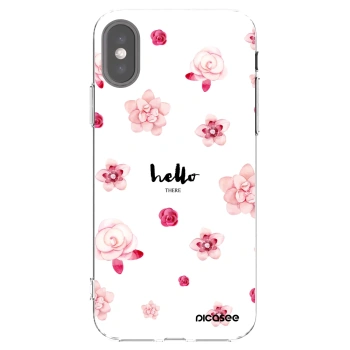Picasee husă transparentă din silicon pentru Apple iPhone X/XS - Hello there