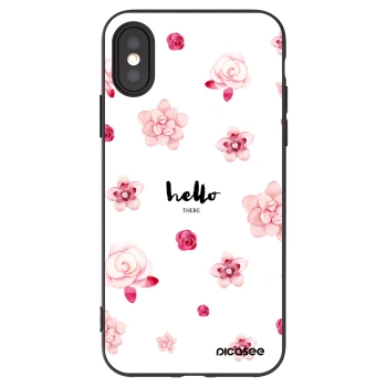Picasee husă neagră din silicon pentru Apple iPhone X/XS - Hello there