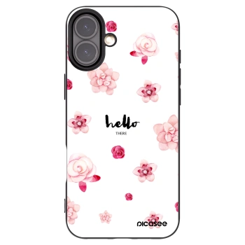 Picasee husă neagră din silicon pentru Apple iPhone 16 Plus - Hello there
