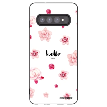 Picasee husă neagră din silicon pentru Samsung Galaxy S10 G973 - Hello there