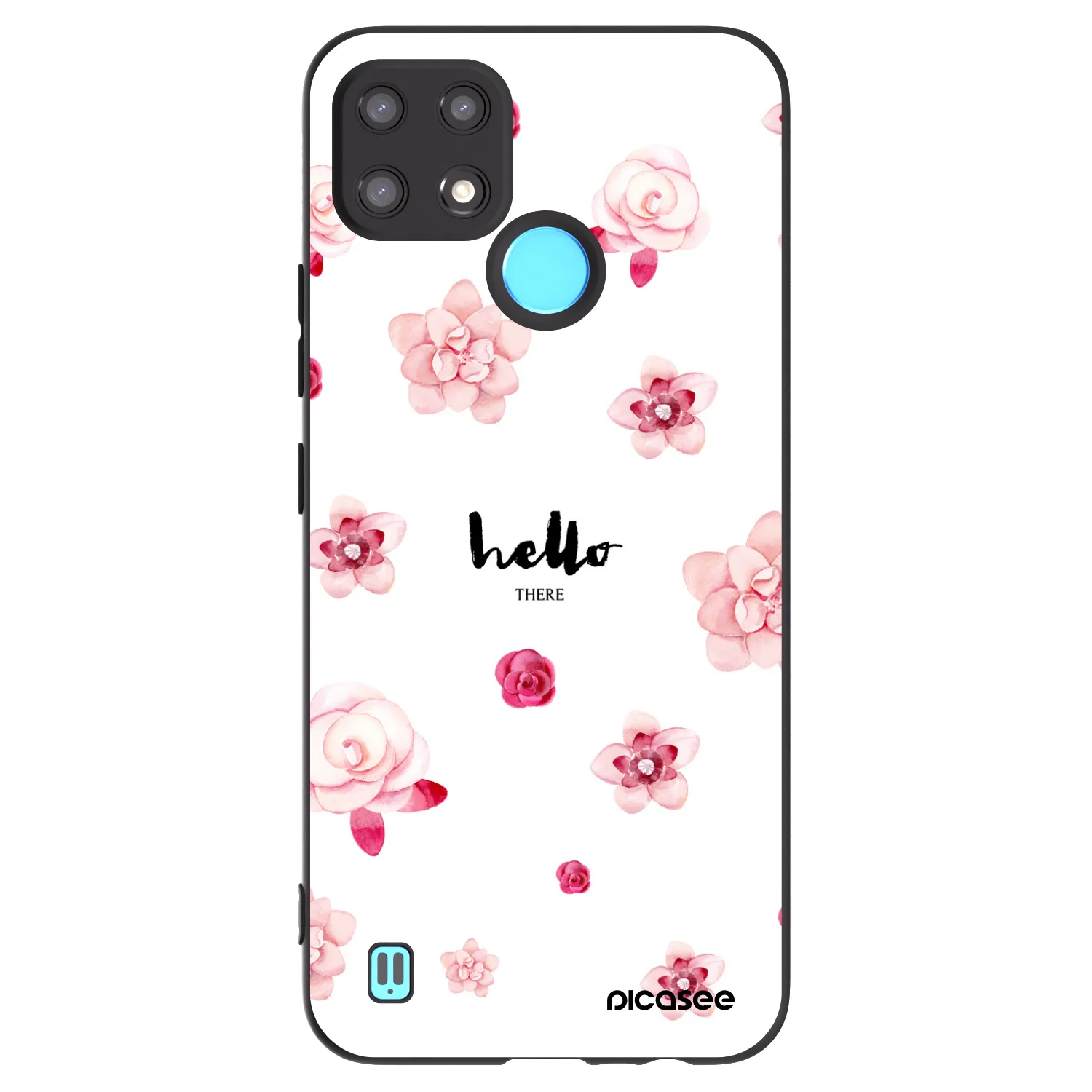 Picasee husă neagră din silicon pentru Realme C21 - Hello there