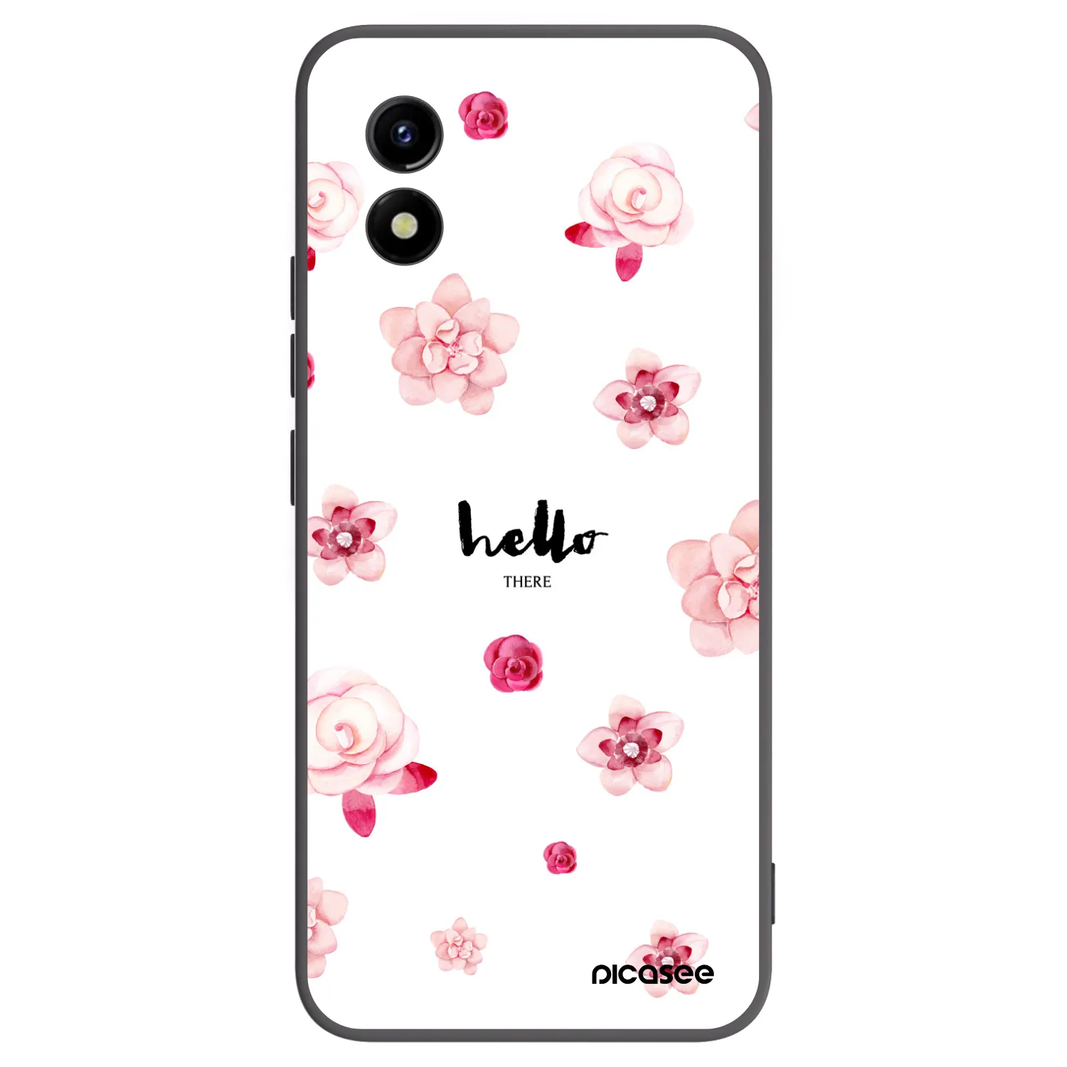 Picasee husă neagră din silicon pentru Vivo Y01 - Hello there