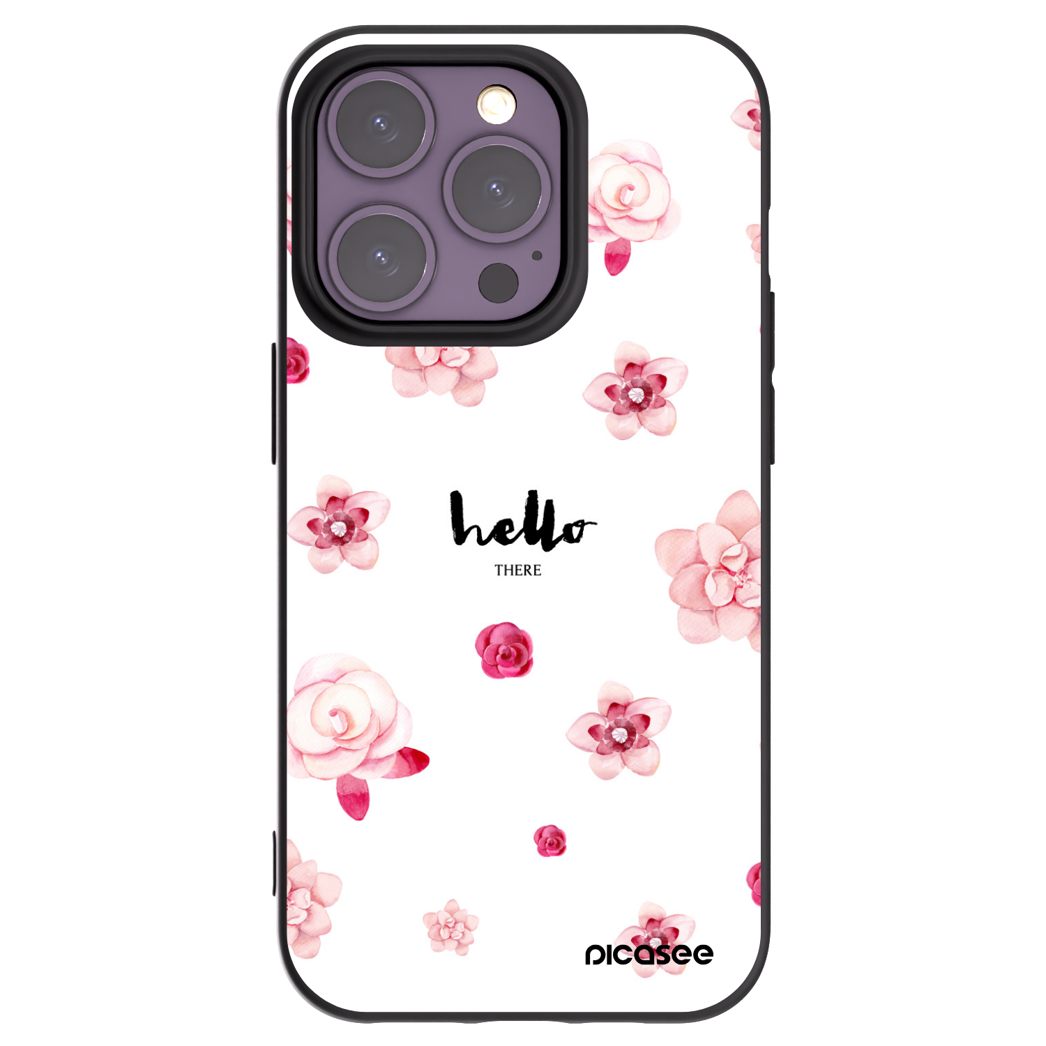 Picasee husă neagră din silicon pentru Apple iPhone 14 Pro - Hello there