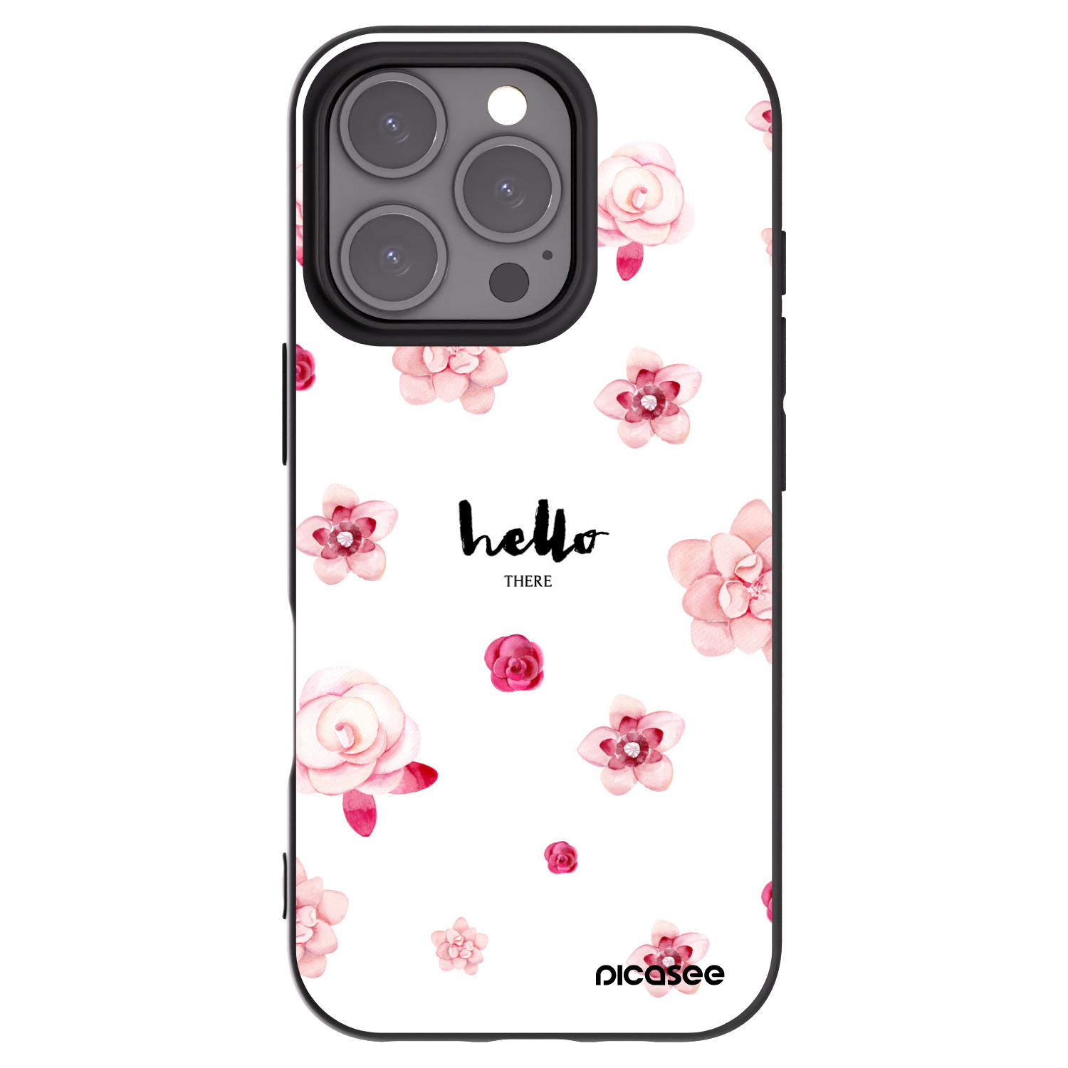 Picasee husă neagră din silicon pentru Apple iPhone 16 Pro - Hello there