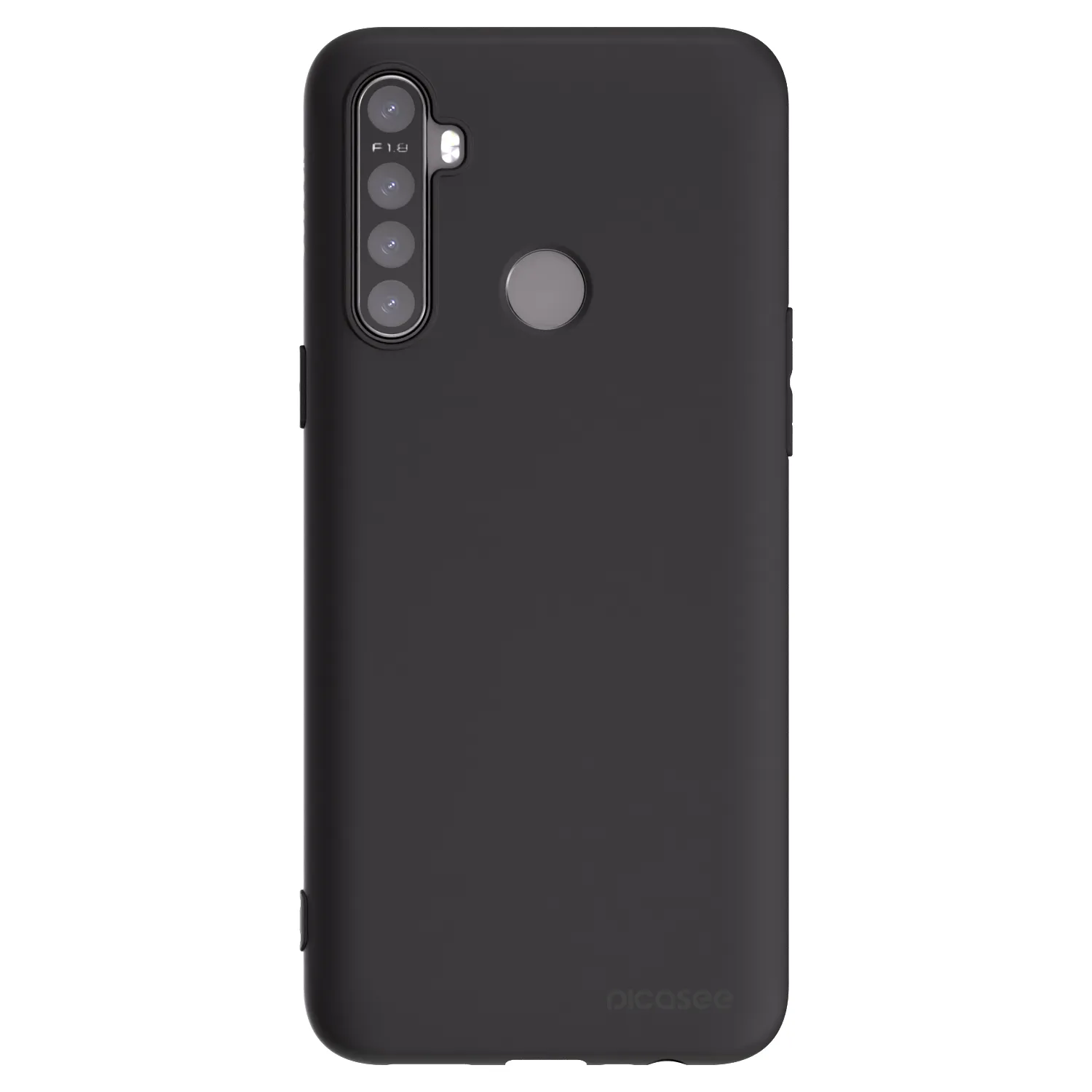 Picasee husă neagră din silicon pentru Realme 5 - Clear