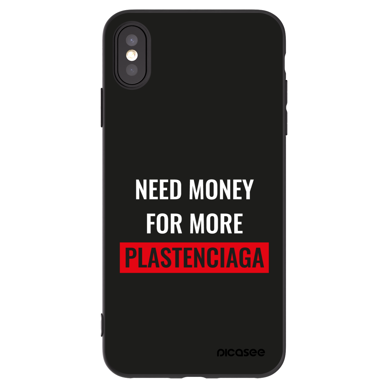 Picasee husă neagră din silicon pentru Apple iPhone XS Max - More PLASTENCIAGA