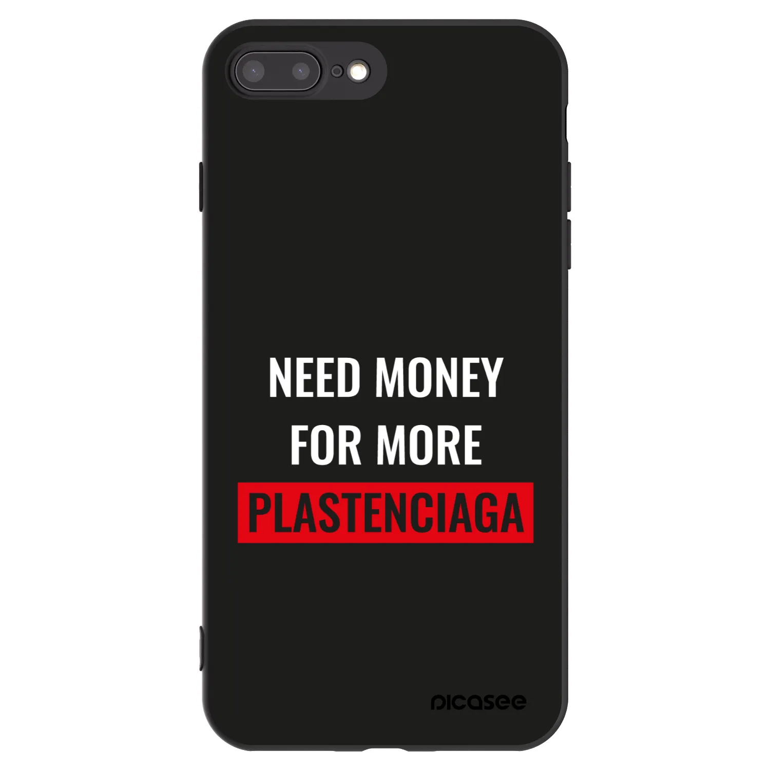 Picasee husă neagră din silicon pentru Apple iPhone 8 Plus - More PLASTENCIAGA