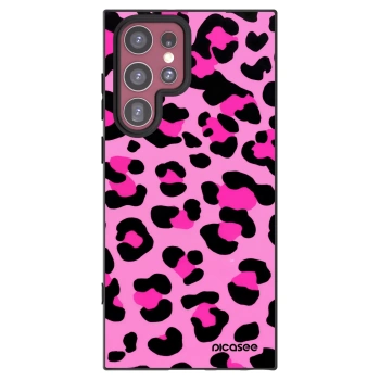Picasee husă neagră din silicon pentru Samsung Galaxy S22 Ultra 5G - Pink Tiger