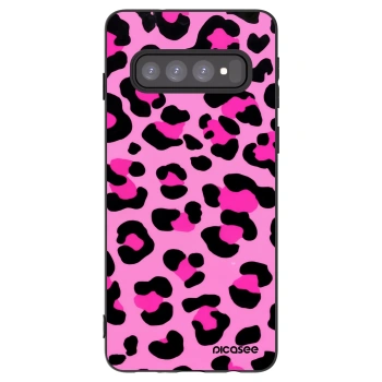 Picasee husă neagră din silicon pentru Samsung Galaxy S10 G973 - Pink Tiger