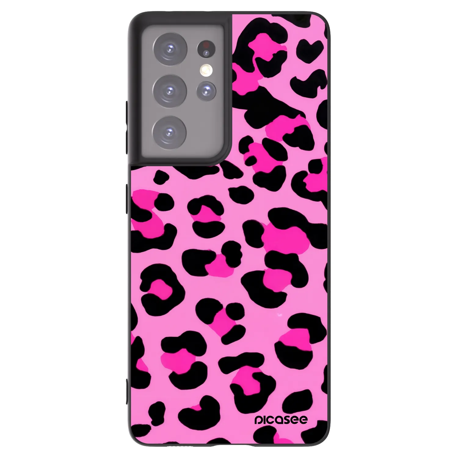 Picasee husă neagră din silicon pentru Samsung Galaxy S21 Ultra 5G G998B - Pink Tiger