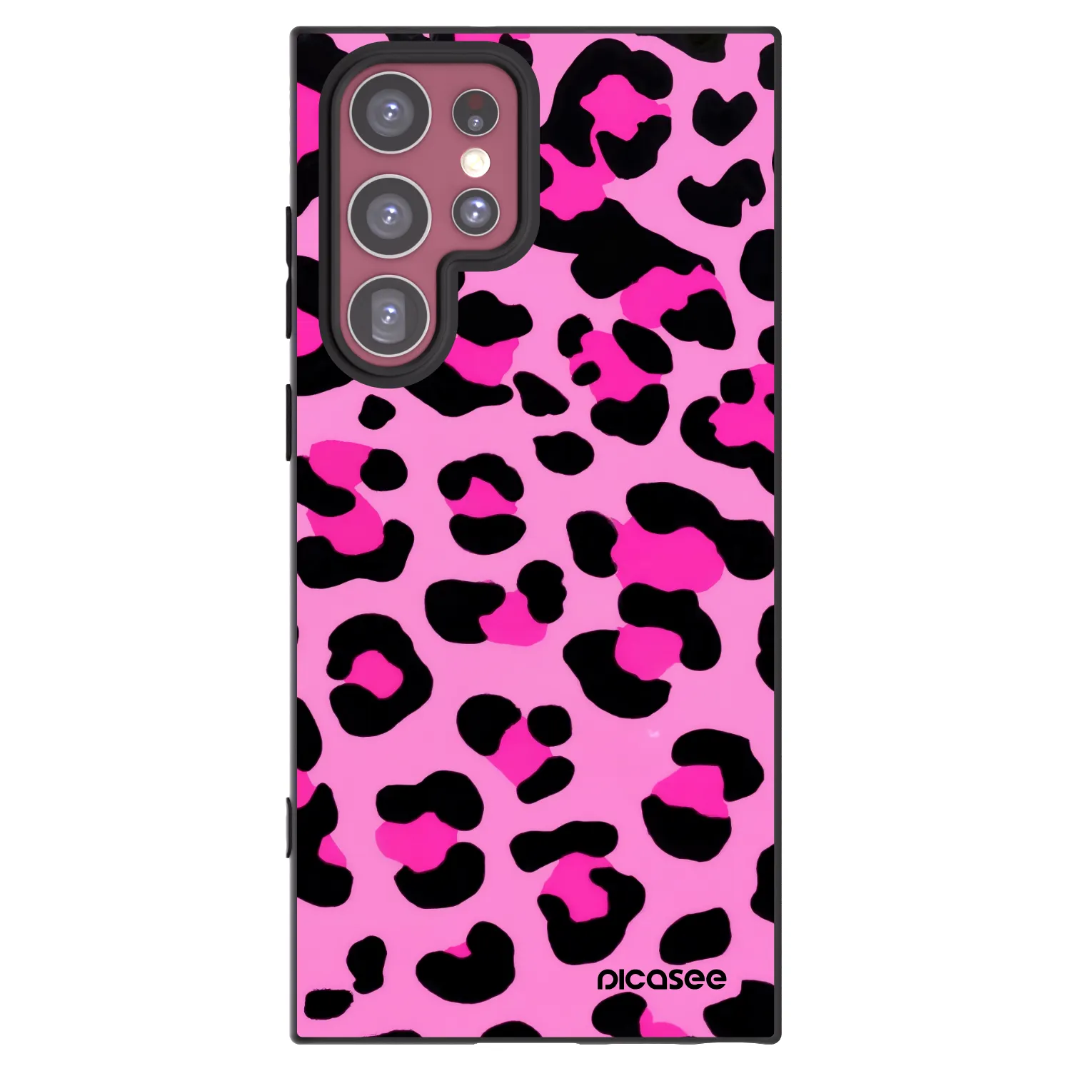 Picasee husă neagră din silicon pentru Samsung Galaxy S22 Ultra 5G - Pink Tiger