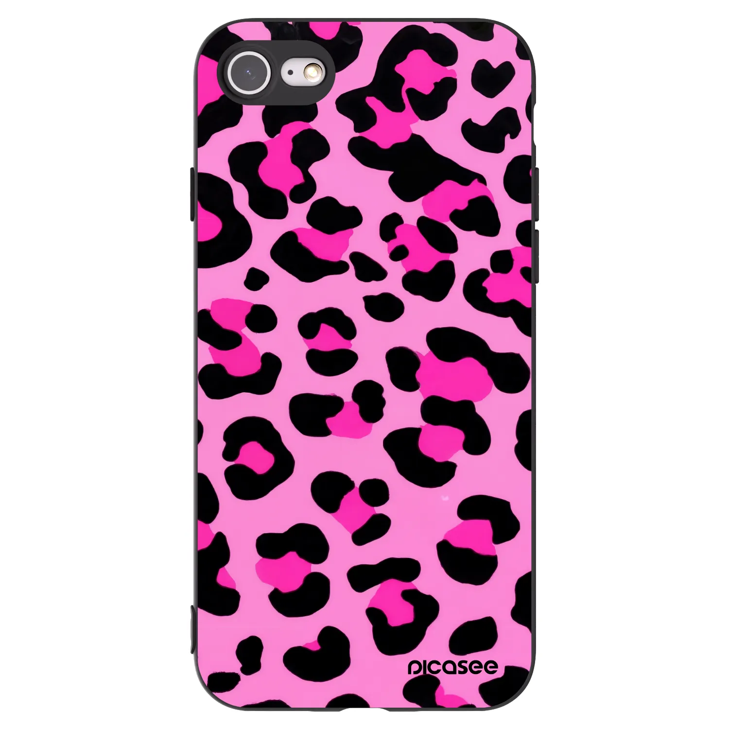Picasee husă neagră din silicon pentru Apple iPhone 7 - Pink Tiger