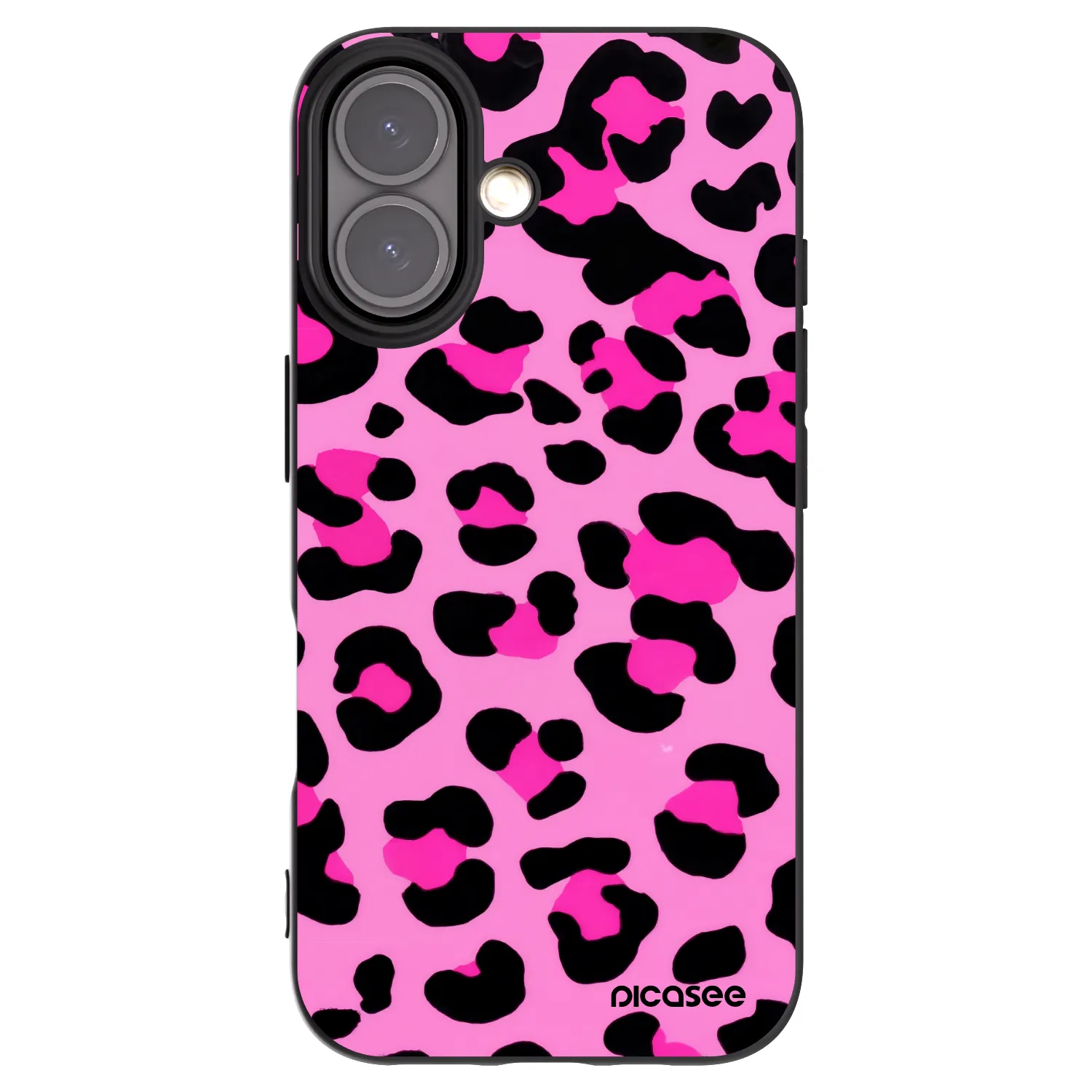 Picasee husă neagră din silicon pentru Apple iPhone 16 - Pink Tiger