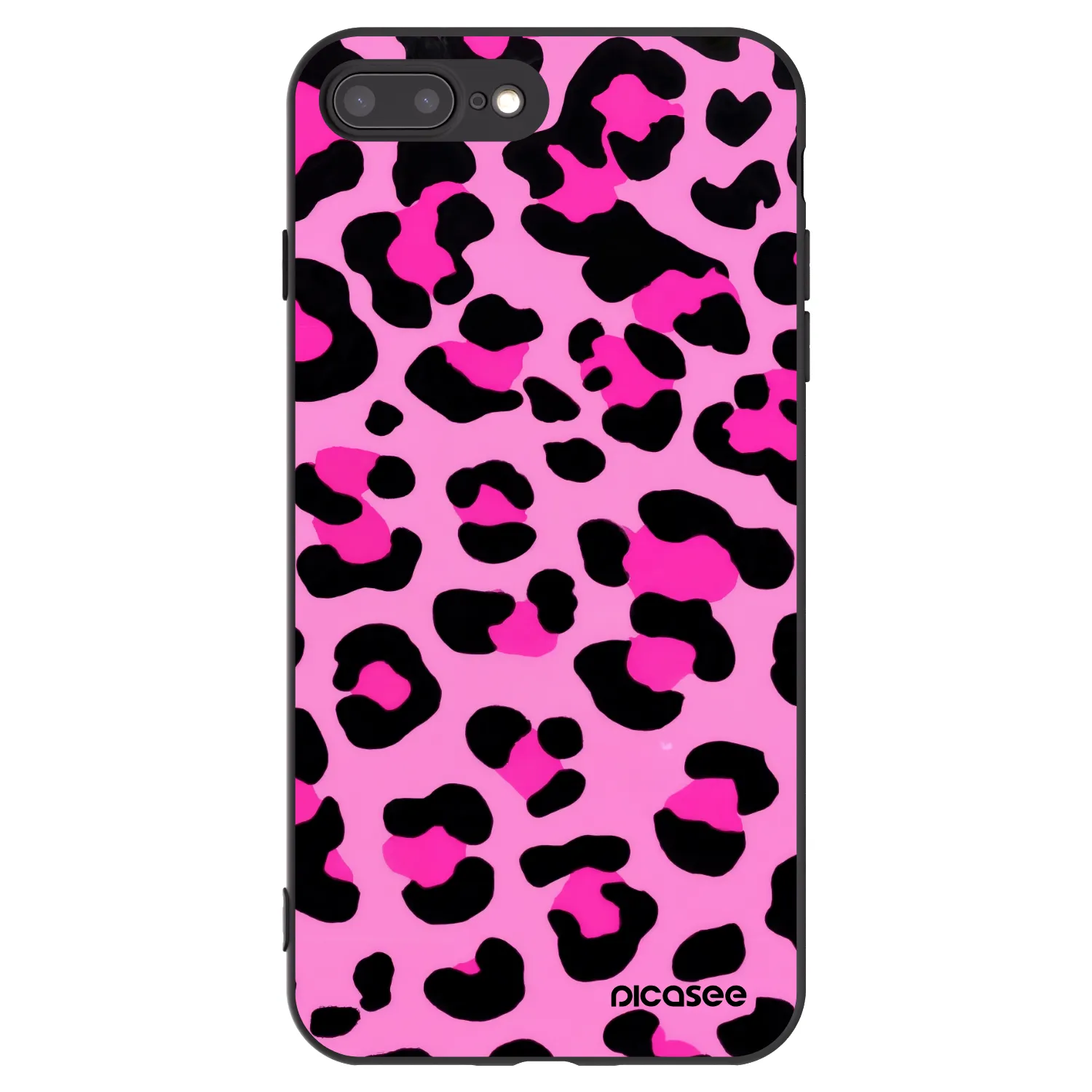 Picasee husă neagră din silicon pentru Apple iPhone 8 Plus - Pink Tiger