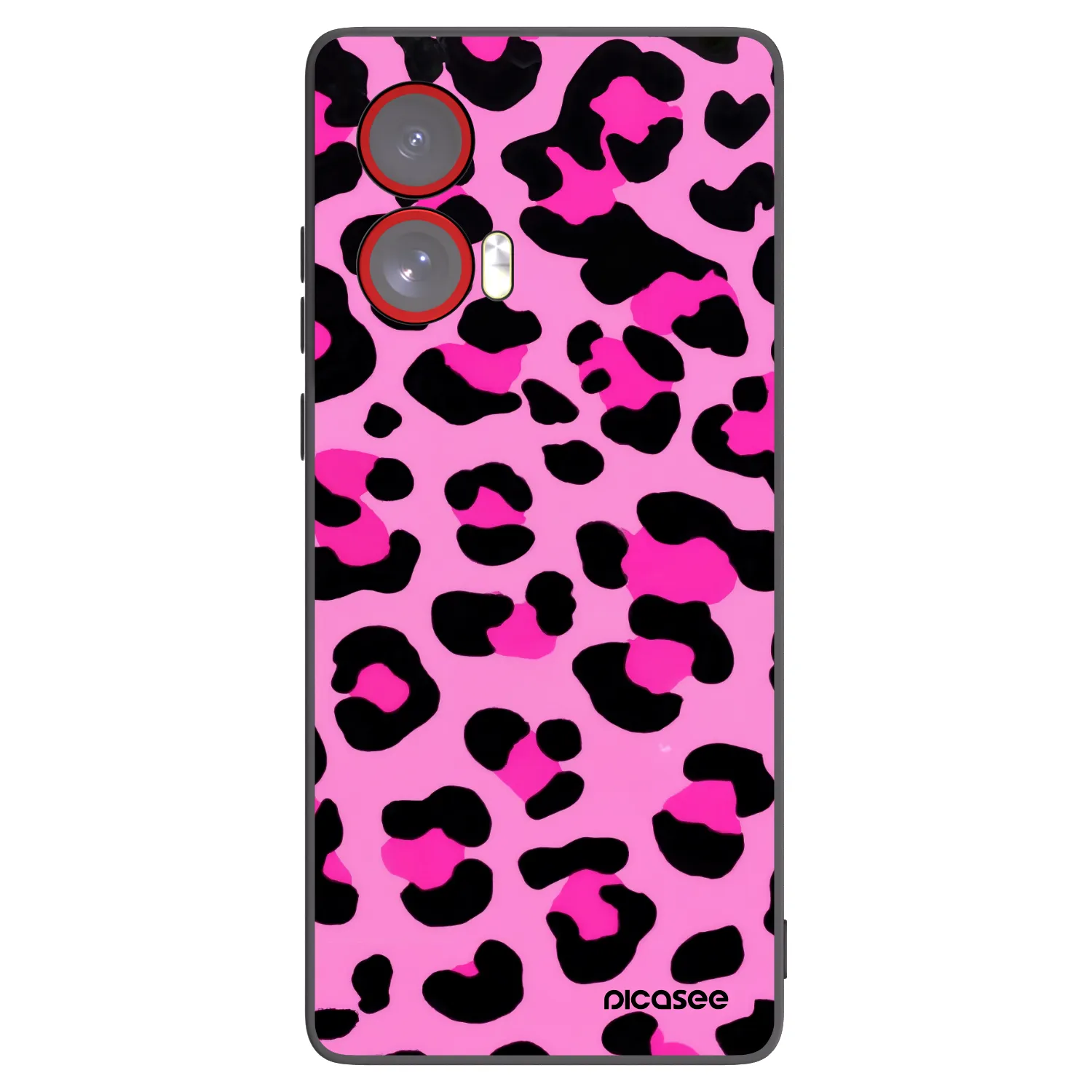 Picasee husă neagră din silicon pentru Motorola Edge 50 Fusion - Pink Tiger