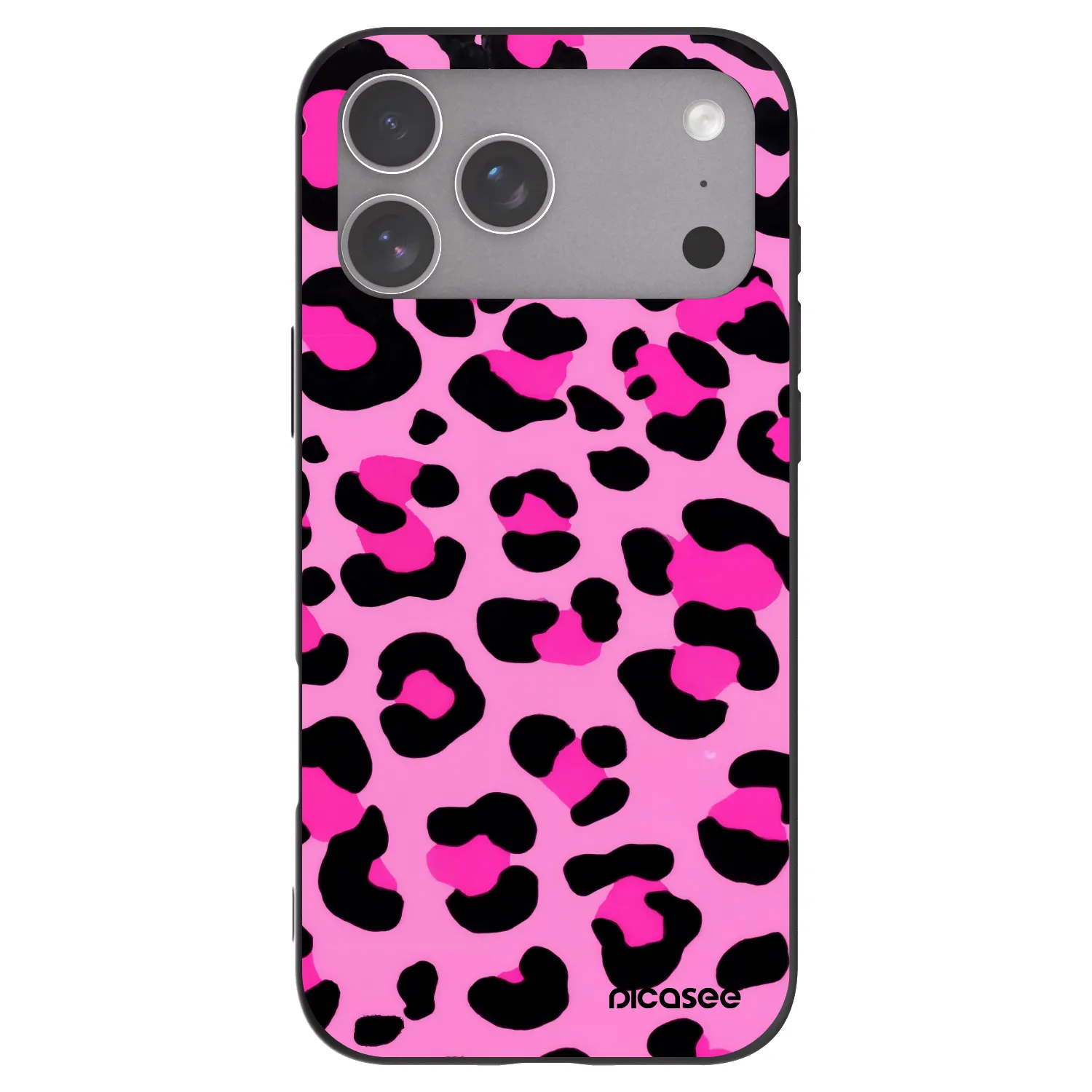 Picasee husă neagră din silicon pentru Apple iPhone 18 Pro Max - Pink Tiger