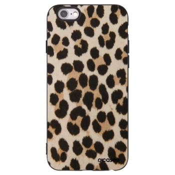 Picasee husă neagră din silicon pentru Apple iPhone 6/6S - Brown Tiger
