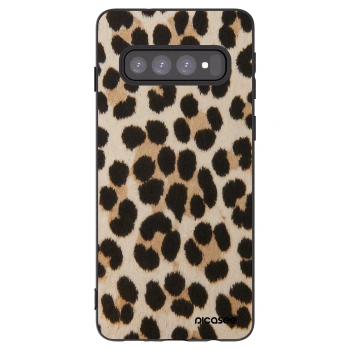 Picasee husă neagră din silicon pentru Samsung Galaxy S10 G973 - Brown Tiger