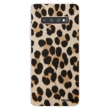 Picasee husă transparentă din silicon pentru Samsung Galaxy S10 Plus G975 - Brown Tiger