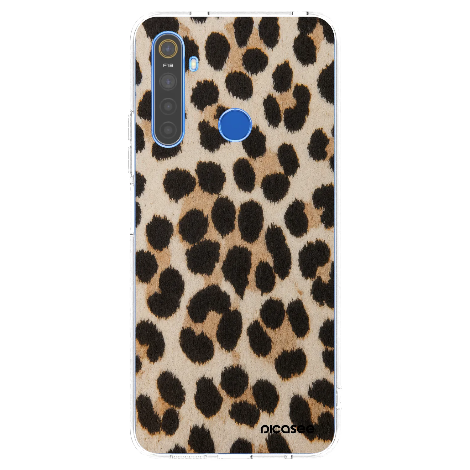 Picasee husă transparentă din silicon pentru Realme 5 - Brown Tiger