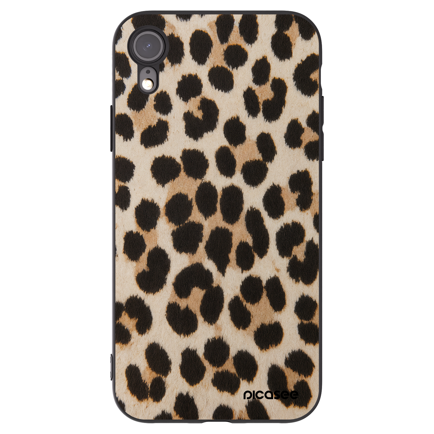 Picasee husă neagră din silicon pentru Apple iPhone XR - Brown Tiger