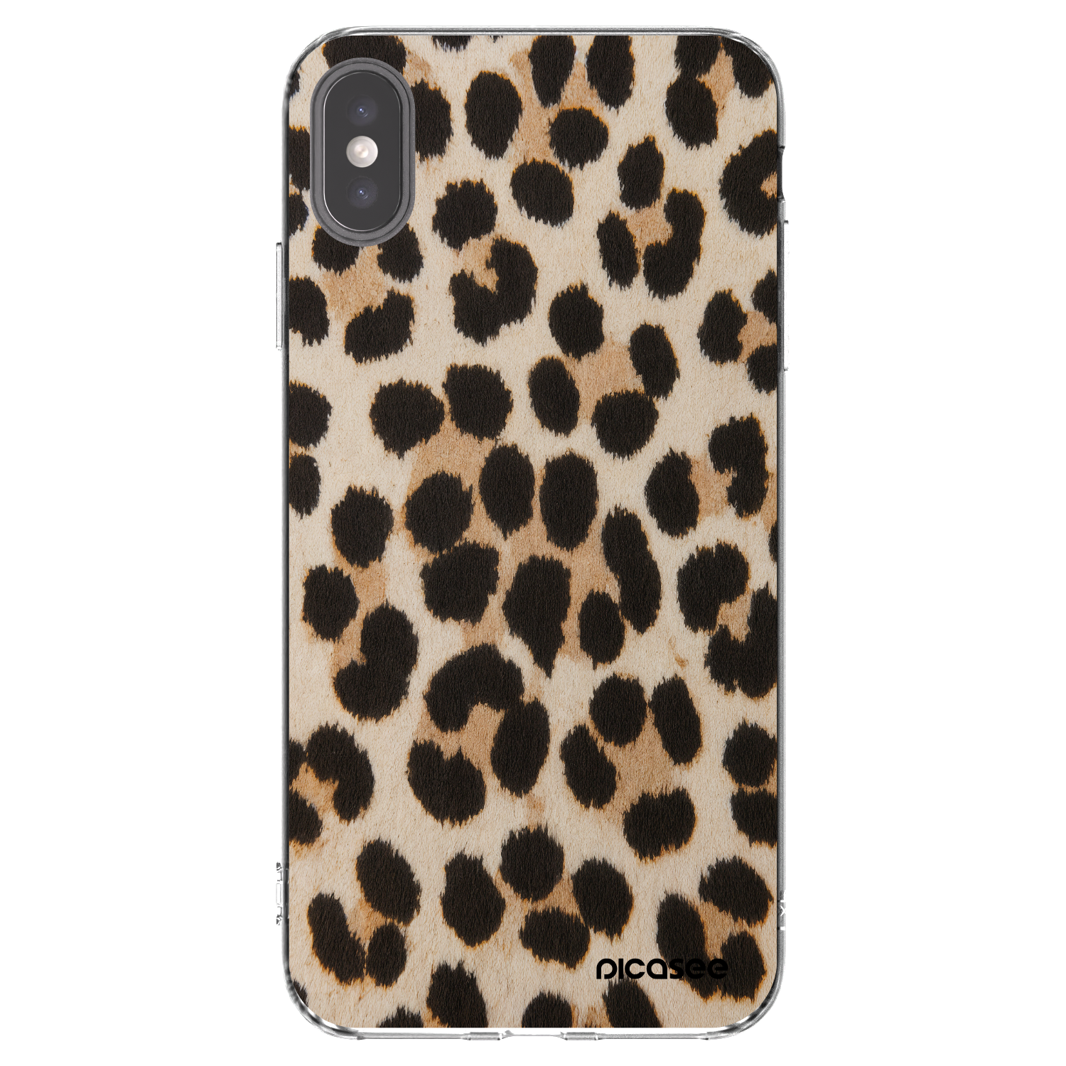 Picasee husă transparentă din silicon pentru Apple iPhone XS Max - Brown Tiger