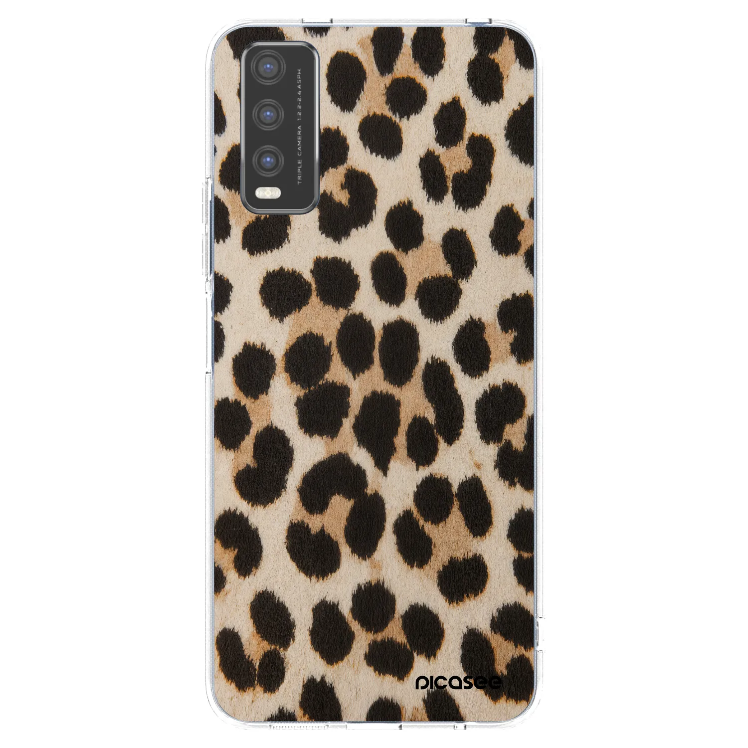 Picasee husă transparentă din silicon pentru Vivo Y20s - Brown Tiger