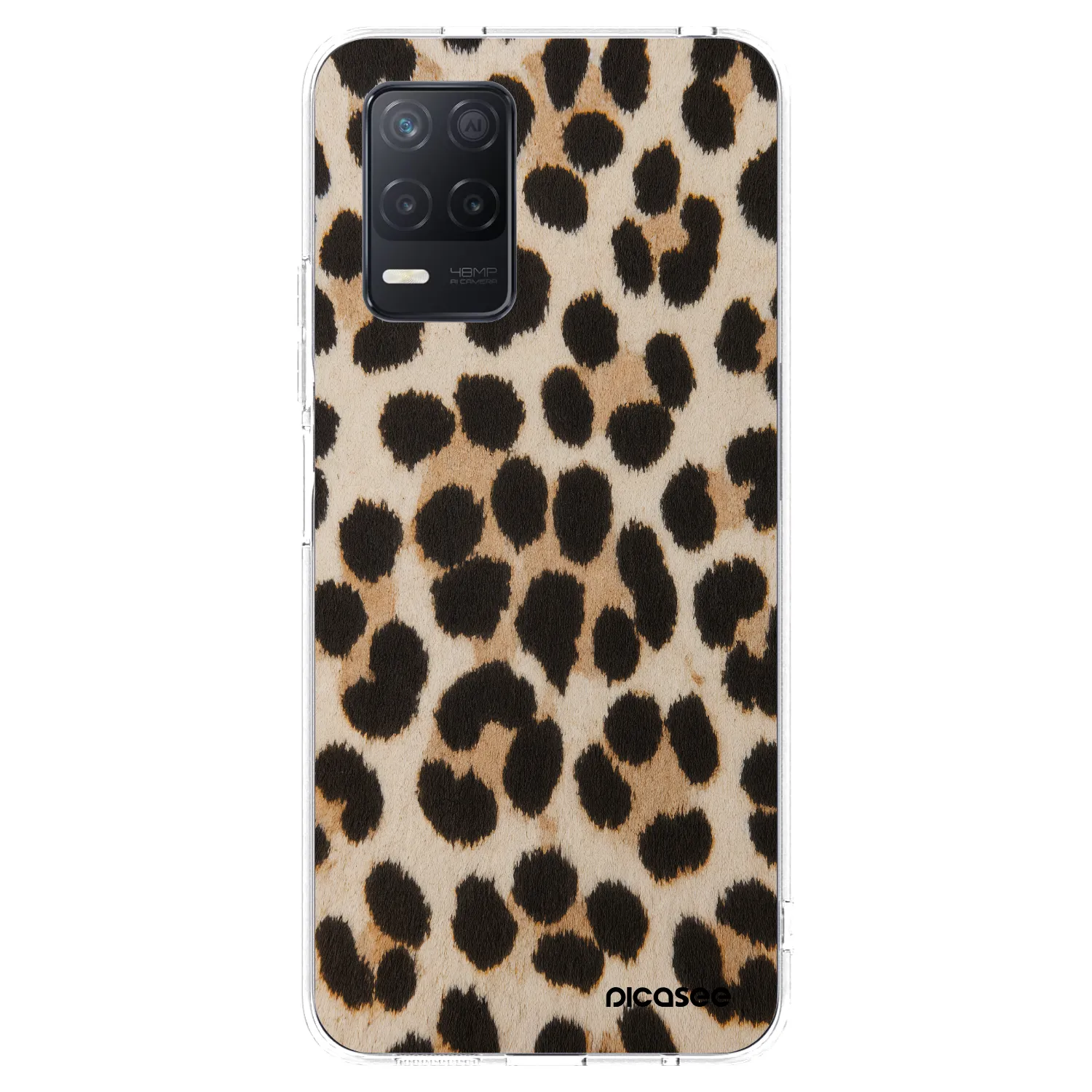 Picasee husă transparentă din silicon pentru Realme 8 5G - Brown Tiger