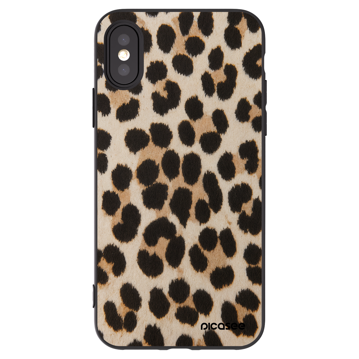 Picasee husă neagră din silicon pentru Apple iPhone X/XS - Brown Tiger