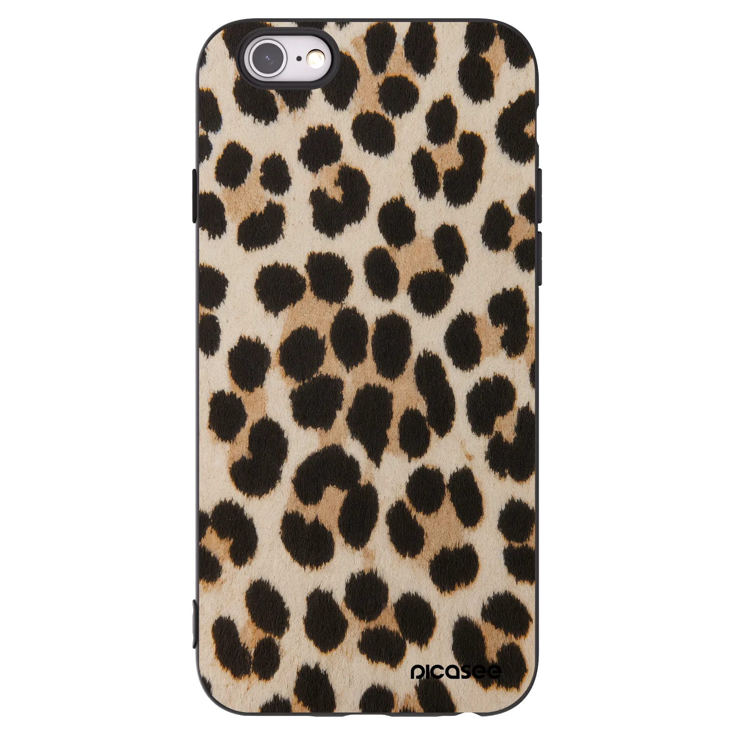 Picasee husă neagră din silicon pentru Apple iPhone 6/6S - Brown Tiger