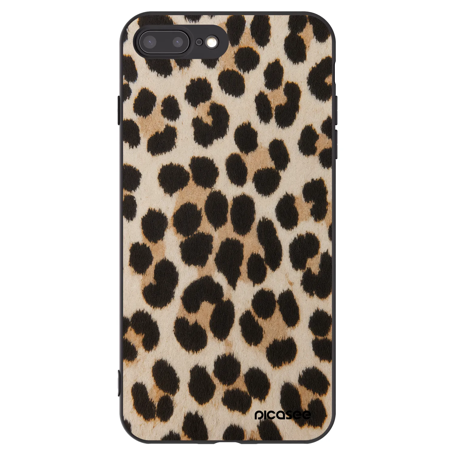 Picasee husă neagră din silicon pentru Apple iPhone 8 Plus - Brown Tiger