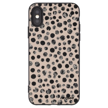Picasee husă neagră din silicon pentru Apple iPhone X/XS - Dots