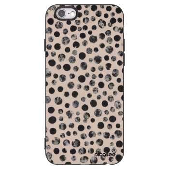 Picasee husă neagră din silicon pentru Apple iPhone 6/6S - Dots