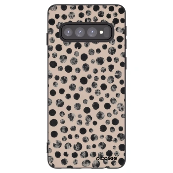 Picasee husă neagră din silicon pentru Samsung Galaxy S10 G973 - Dots