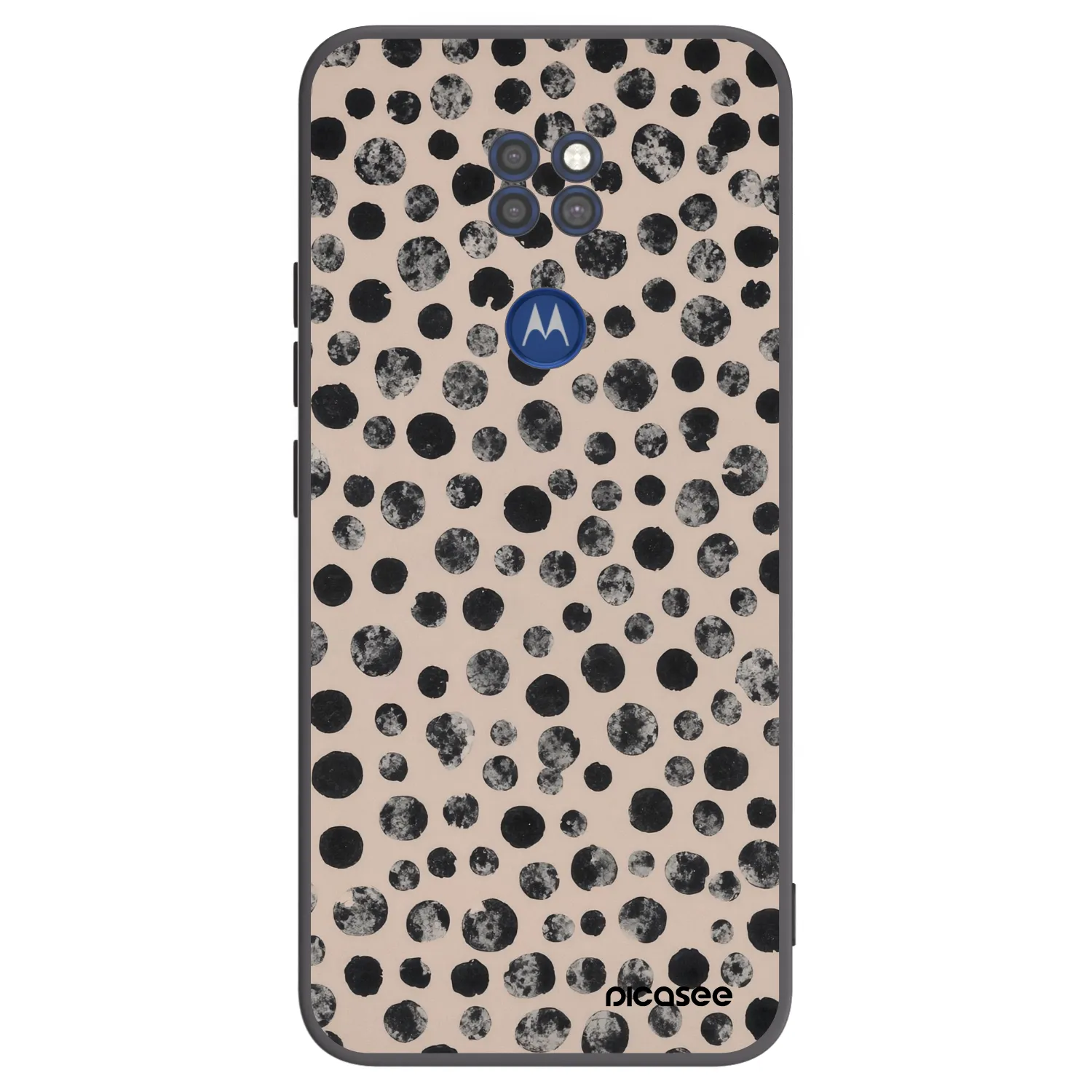 Picasee husă neagră din silicon pentru Motorola Moto G9 Play - Dots