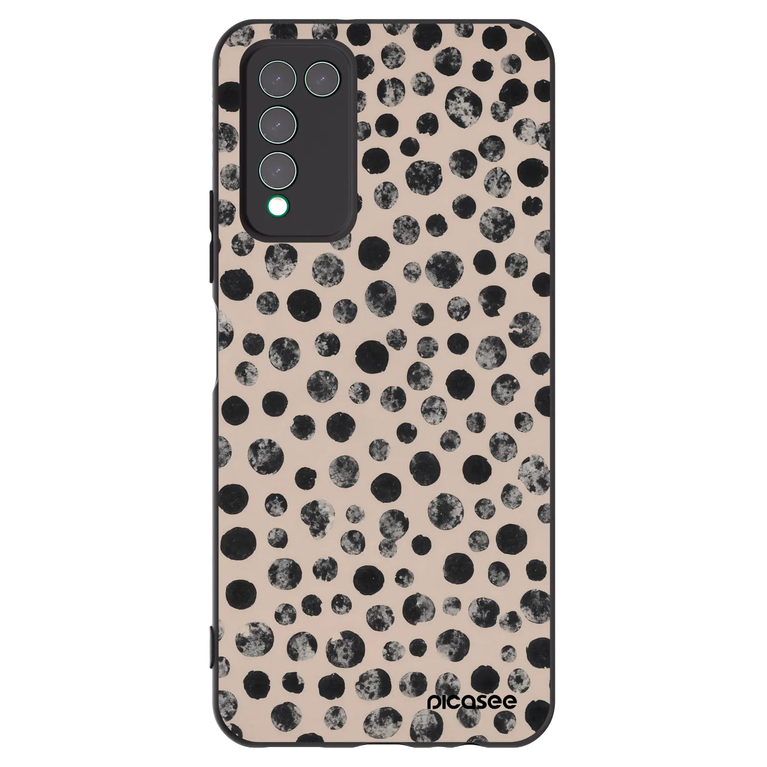 Picasee husă neagră din silicon pentru Honor 10X Lite - Dots