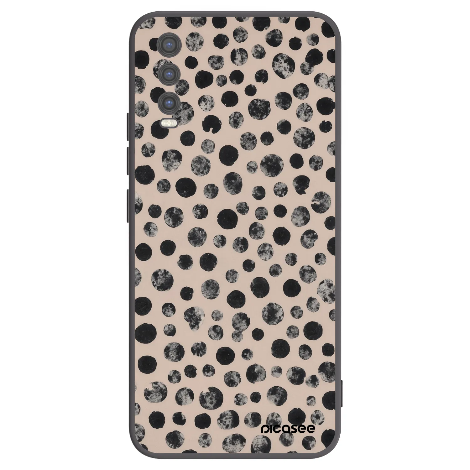 Picasee husă neagră din silicon pentru Vivo Y20s - Dots