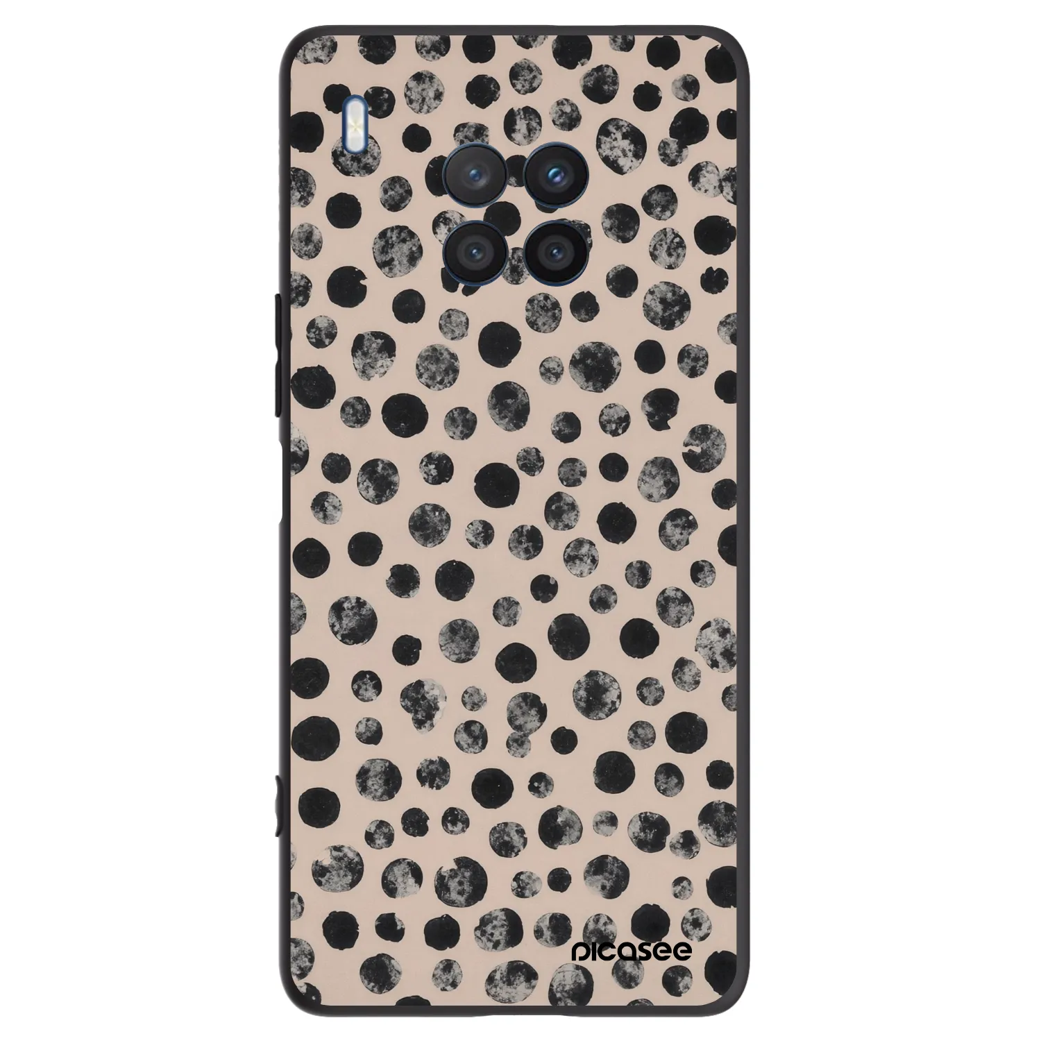 Picasee husă neagră din silicon pentru Honor 50 Lite - Dots