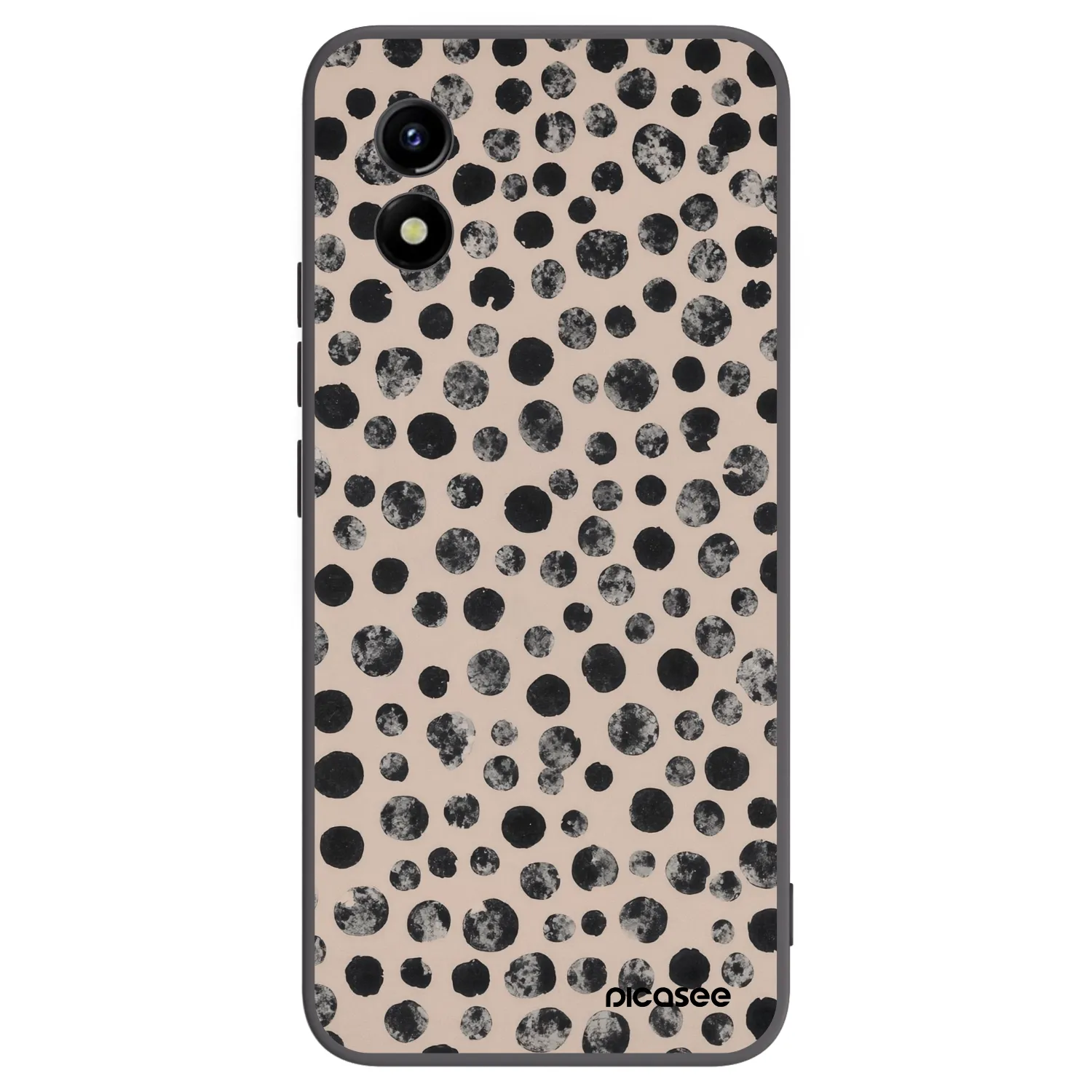 Picasee husă neagră din silicon pentru Vivo Y01 - Dots