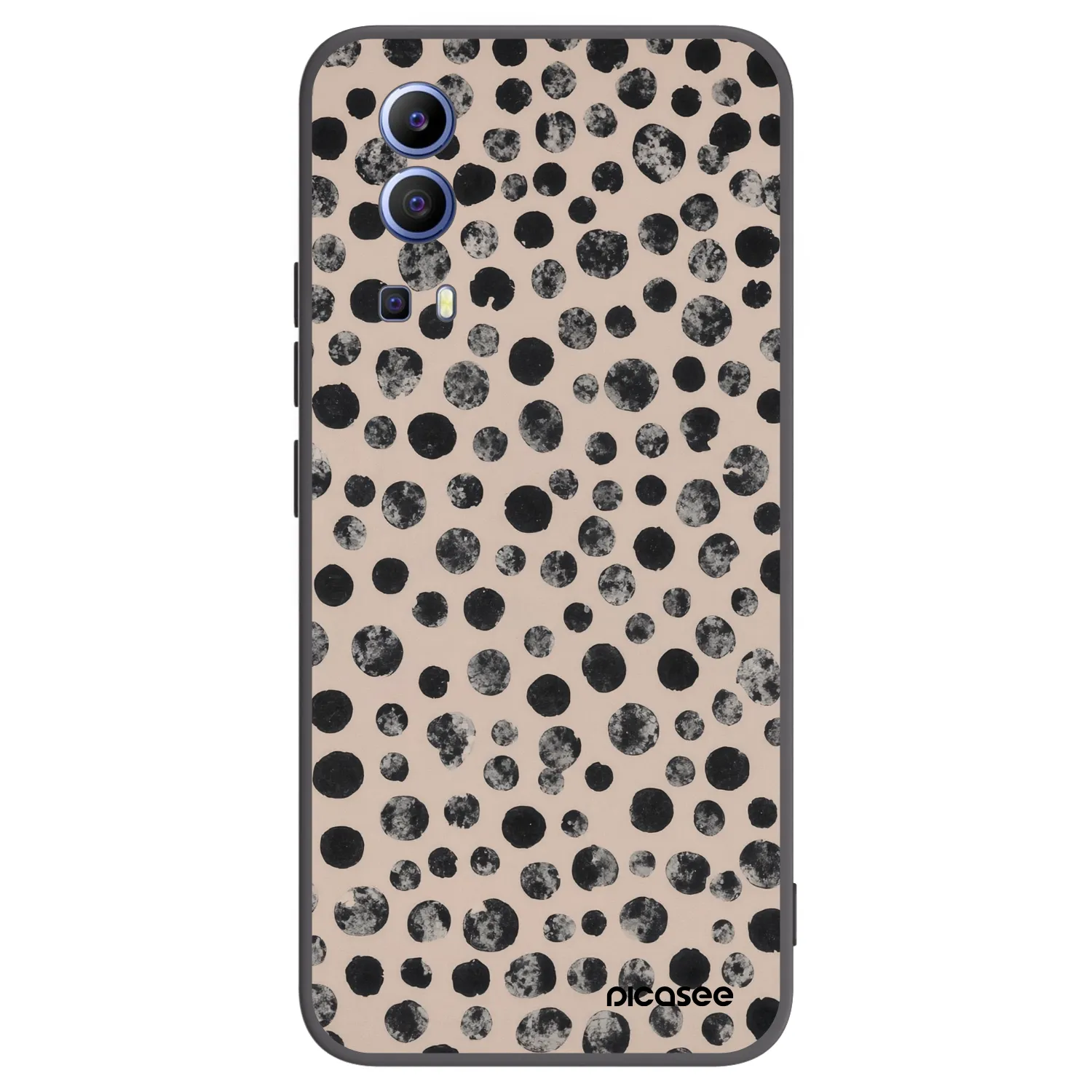Picasee husă neagră din silicon pentru Vivo Y52 5G - Dots